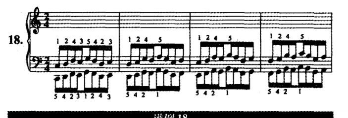 哈农钢琴练指法第十八首谱例