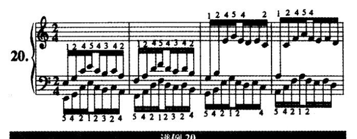 哈农钢琴练指法第二十首谱例