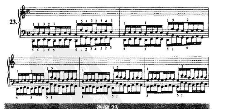 哈农钢琴练指法第二十三首谱例