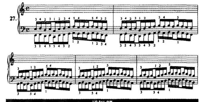 哈农钢琴练指法第二十七首谱例