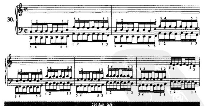 哈农钢琴练指法第三十首谱例