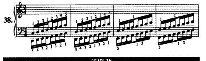 哈农钢琴练指法第三十八首谱例