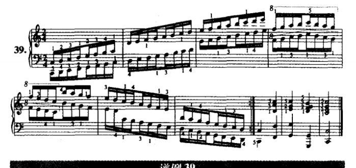 哈农钢琴练指法第三十九首谱例