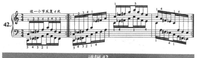 哈农钢琴练指法第四十二首谱例