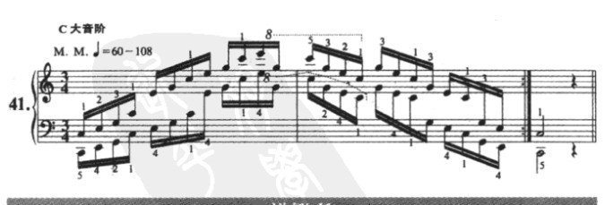 哈农钢琴练指法第四十一首谱例