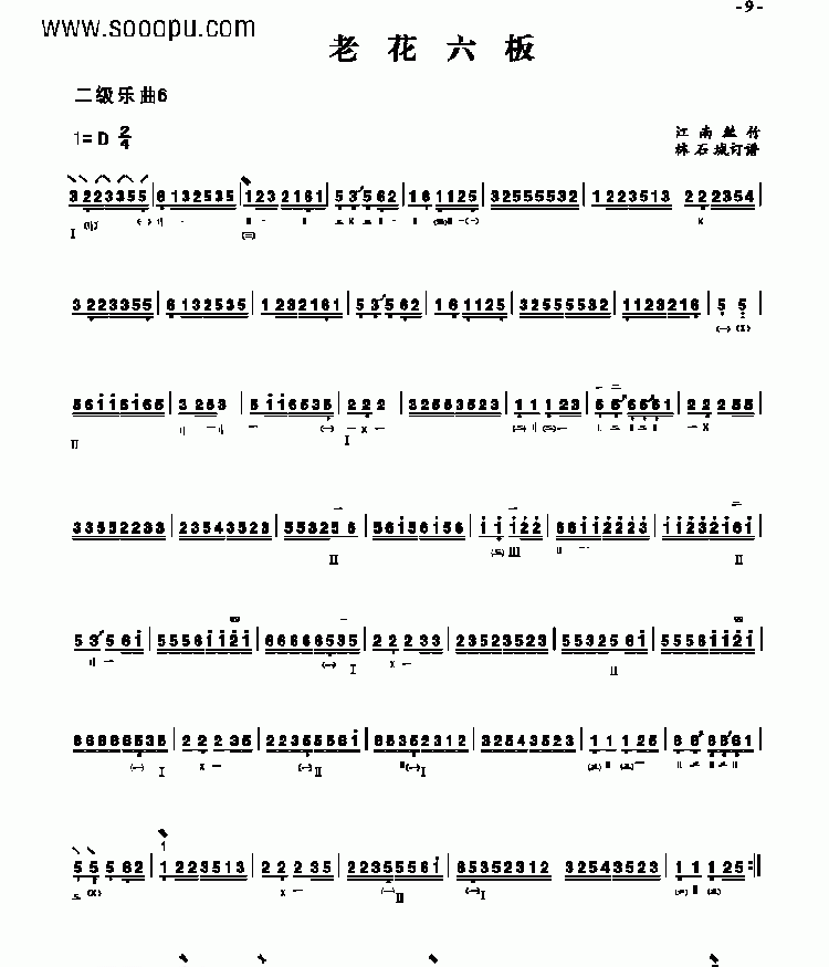 二级乐曲《老花六板》 民乐类 琵琶