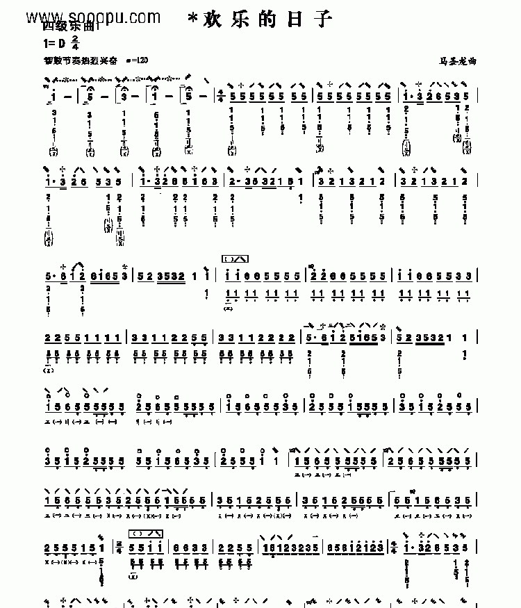 四级乐曲《欢乐的日子》 民乐类 琵琶