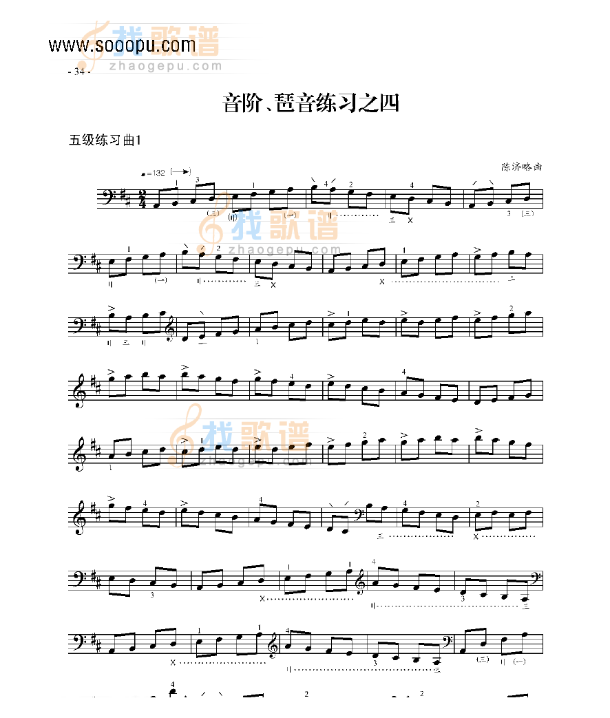 五级练习曲三首 民乐类 琵琶