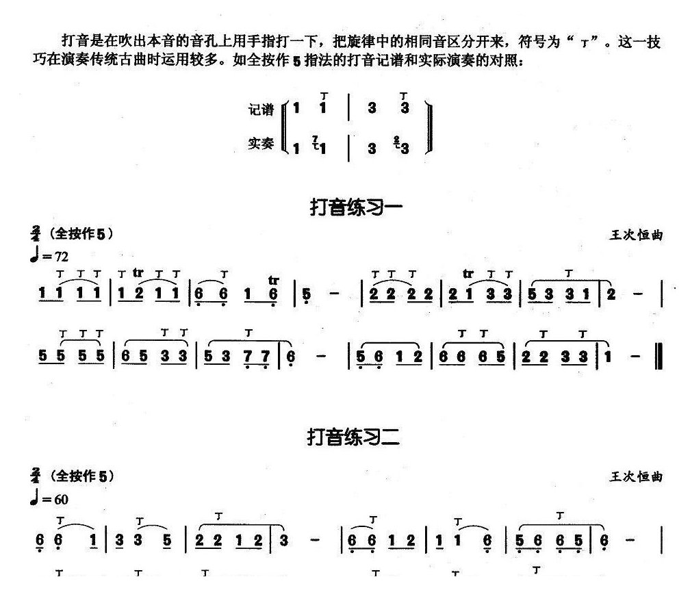 葫芦丝基本技巧练习曲——打音