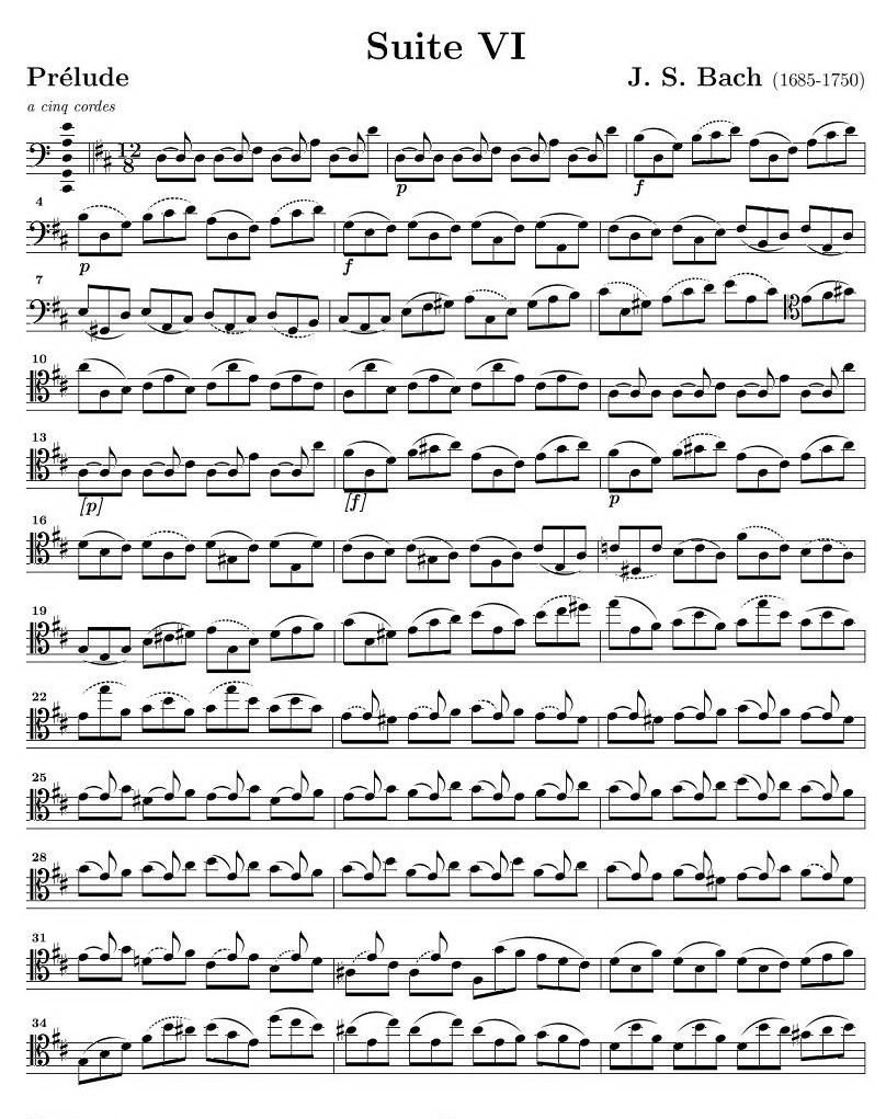 巴赫无伴奏大提琴练习曲之六P1