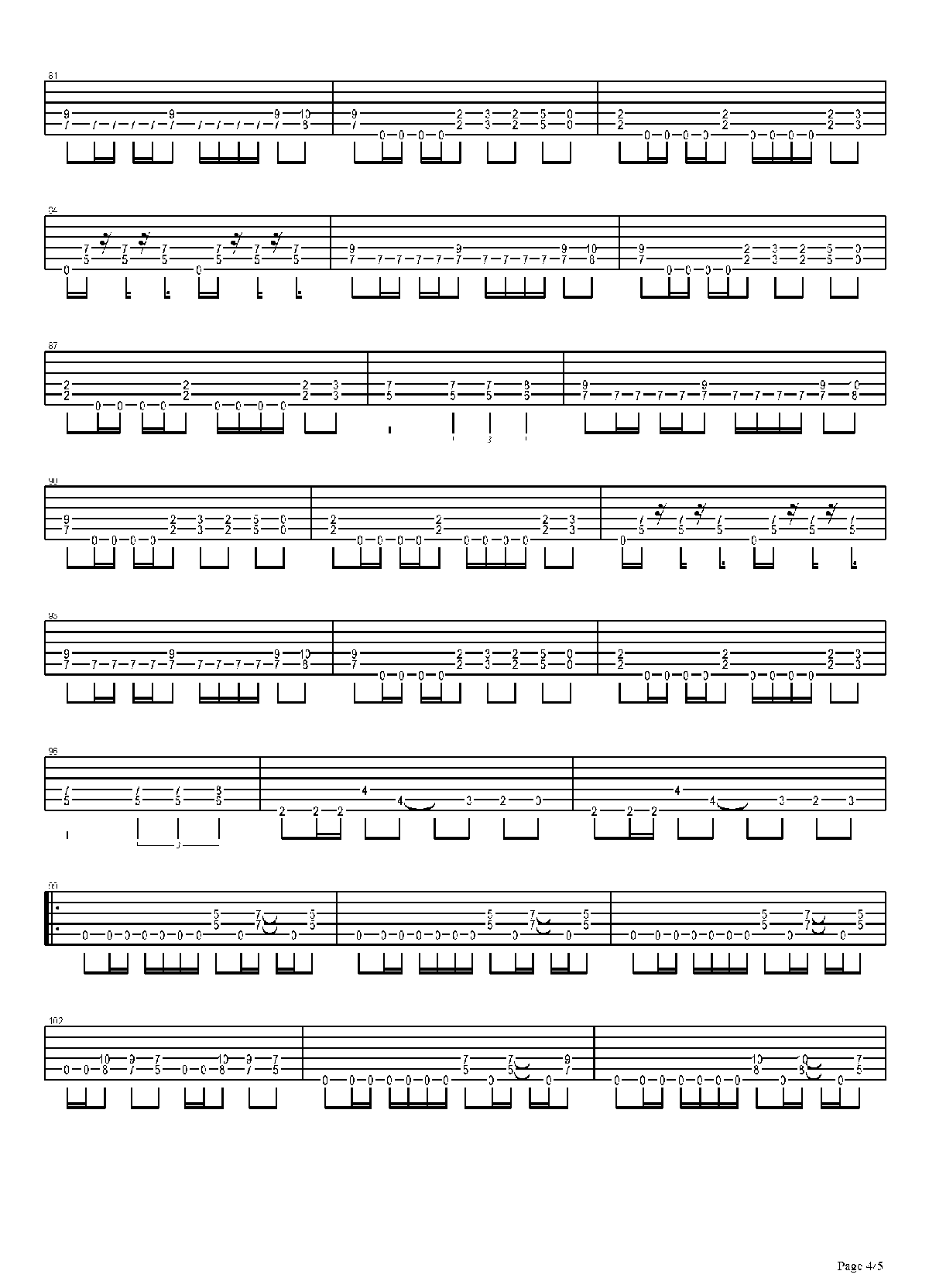 Trash, Exercises - Rhythm Guitar 2nd Lesson