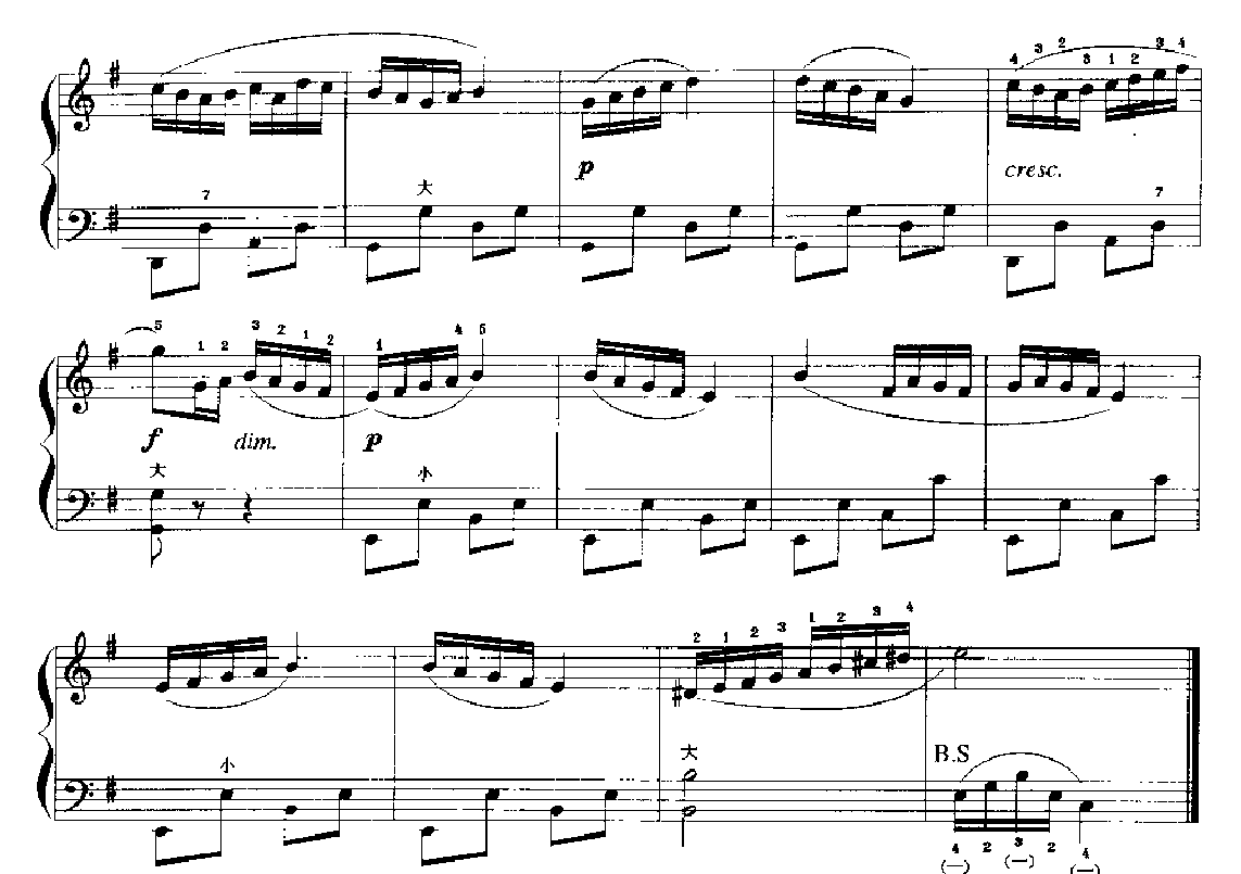 手风琴e和声小调音阶及琶音练习3