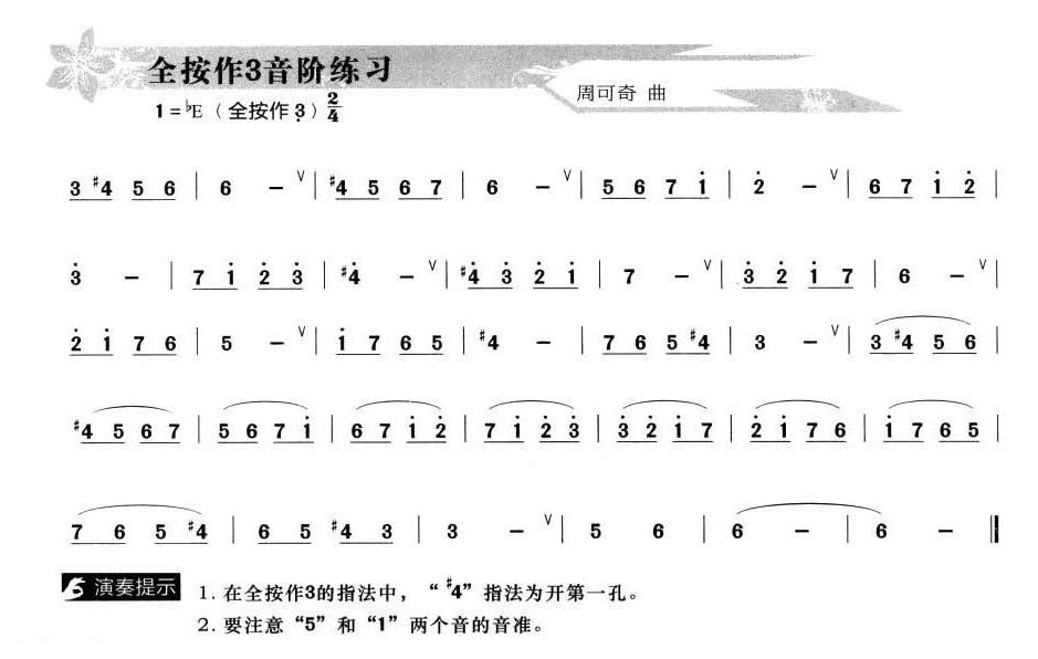 葫芦丝全按作3指法练习