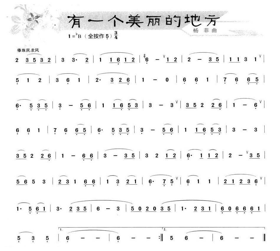 葫芦丝独奏乐曲【有一个美丽的地方】