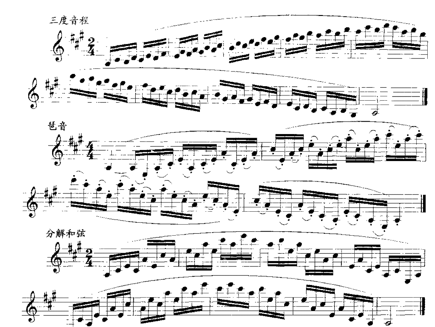 单簧管日常基础技术练习曲《A大调练习》