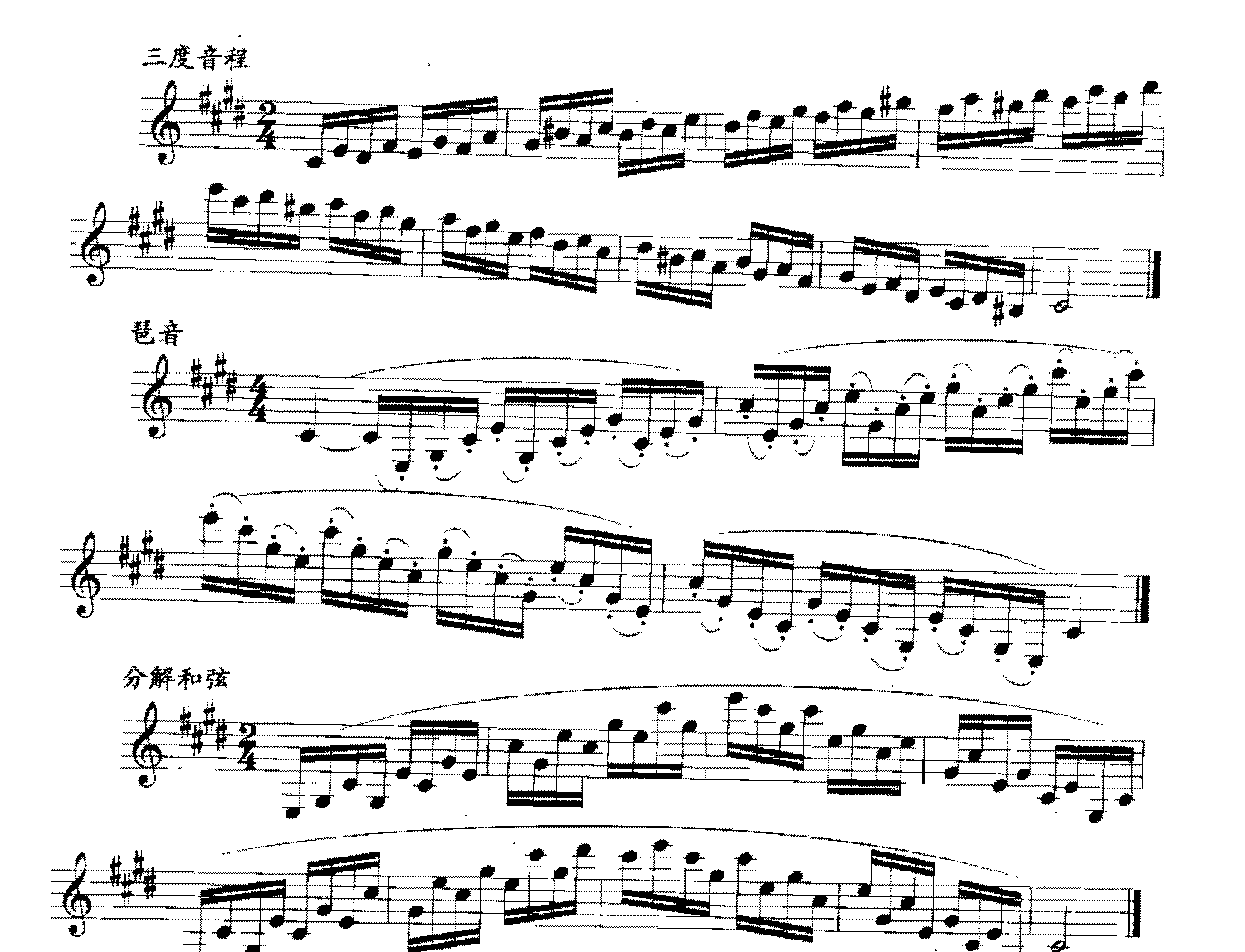 单簧管日常基础技术练习曲《升c和声小调练习》