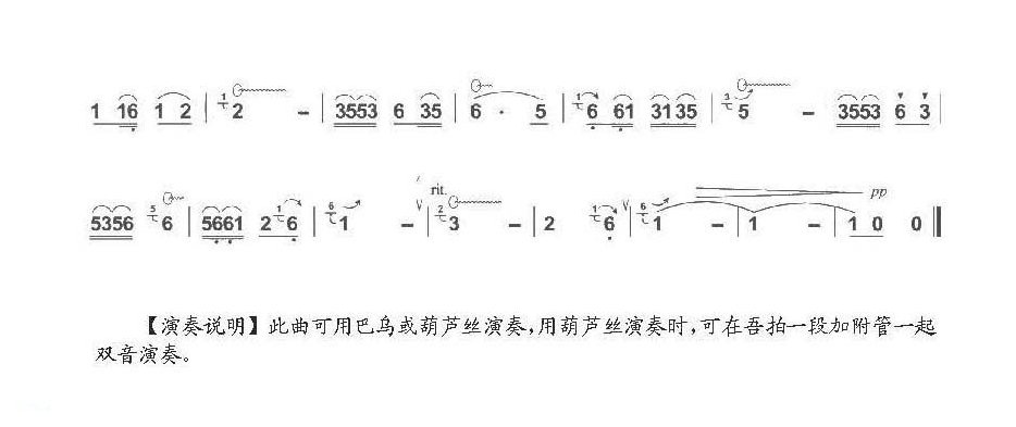 巴乌中高级乐曲《湖边的孔雀》杨正玺曲