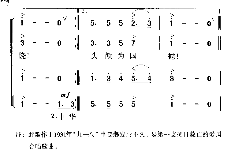 军歌乐谱【抗敌歌】