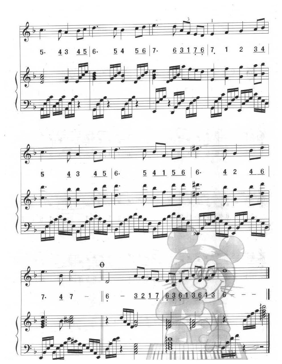 多声部口风琴乐曲【《天鹅湖》序曲（总）】与钢琴的练习