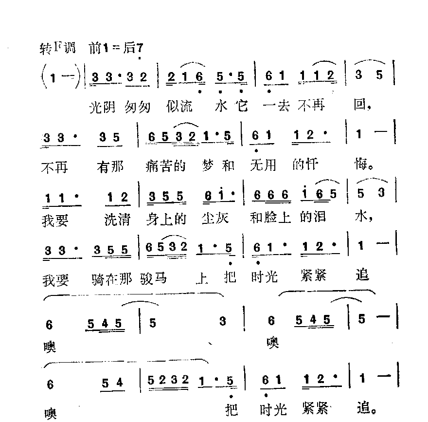 简谱【浪子归】崔健 演唱