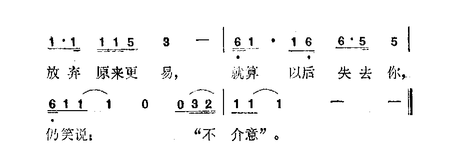 影视歌曲简谱【几分伤心几分痴】香港电视连续剧《义不容情》主题歌