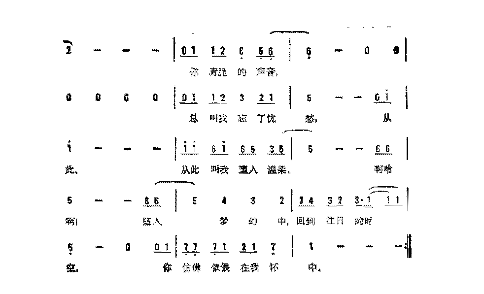 简谱《梦中的娃娃》（台湾）洛克 词/张平福 曲