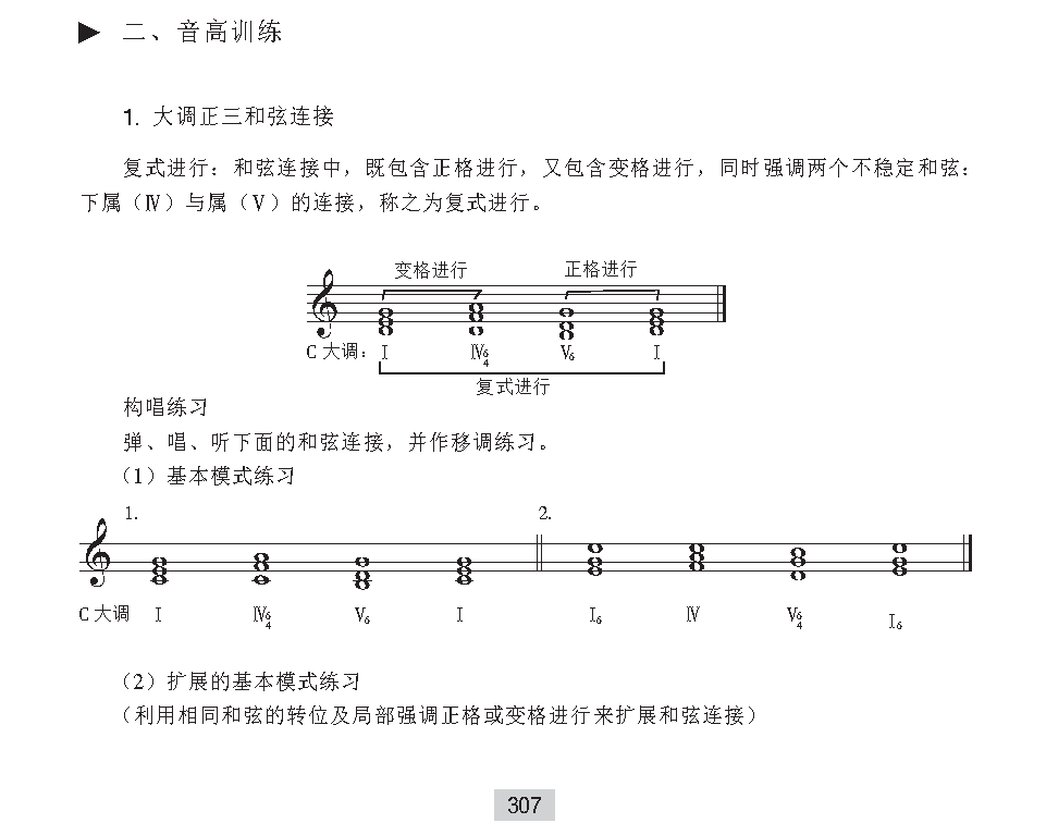 《音高训练》大调正三和弦的连接与听写旋律