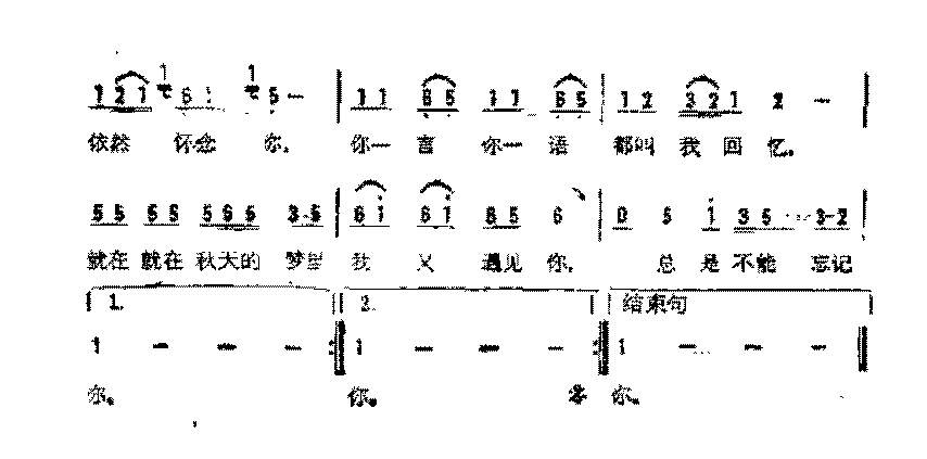 简谱《粉红色的回忆》（台湾)袁丽人 词/张平福 曲