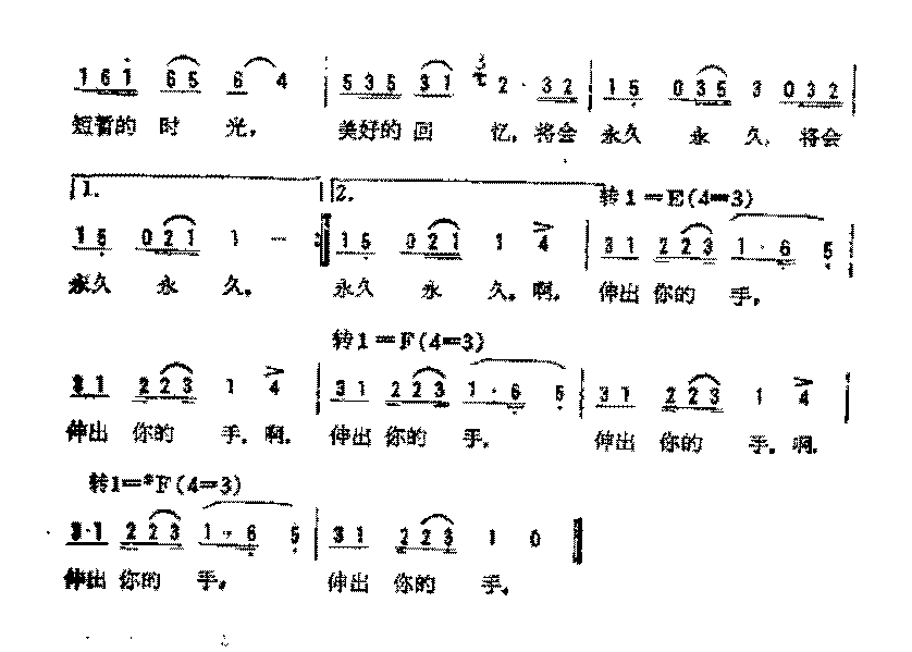 简谱《我们是朋友》向彤 词/王祖皆 曲