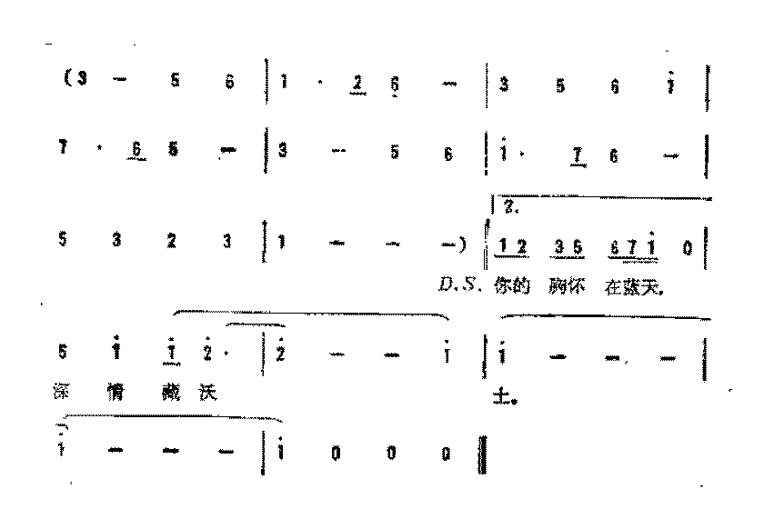 简谱《好大一棵树》邹友开 词/伍嘉冀 曲