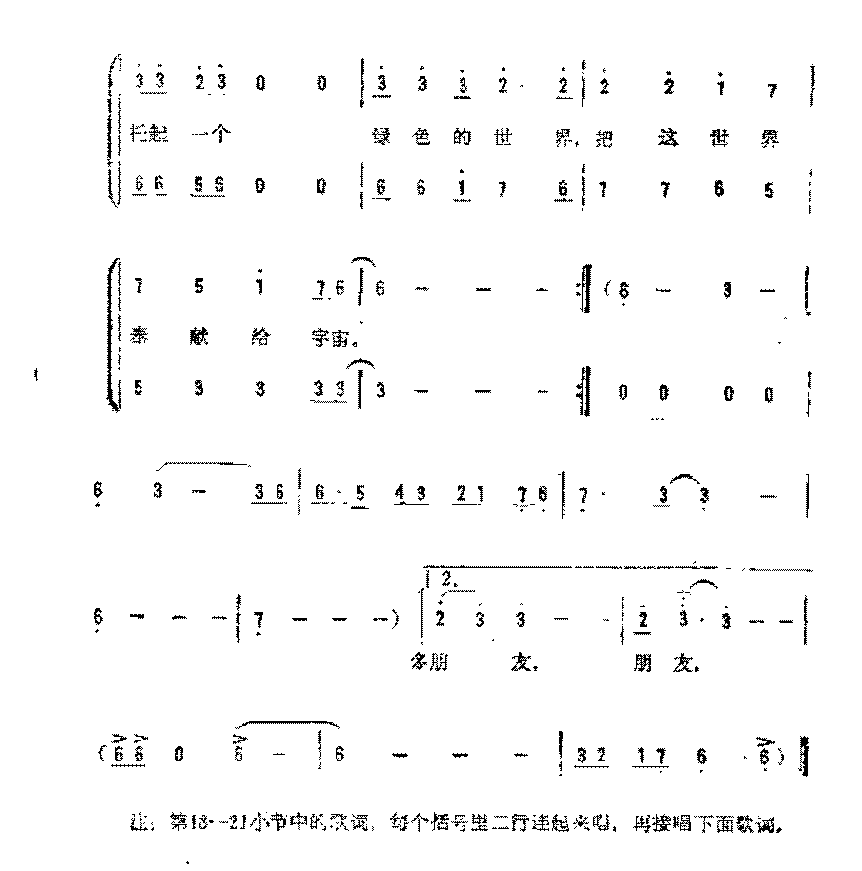 简谱《超载的星球》高峰 词/士心 曲