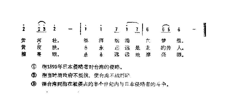 简谱《龙的传人》（台湾)侯德健 词曲