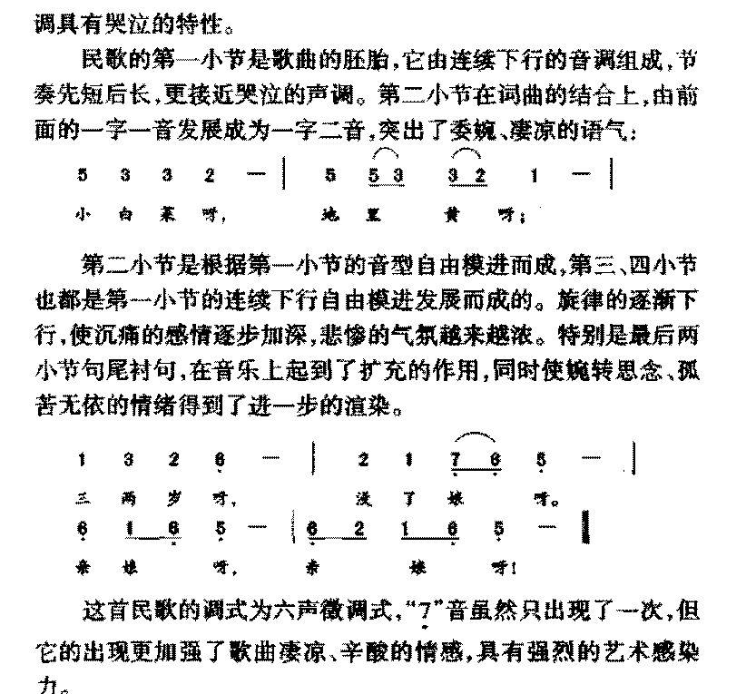 中国优秀民歌欣赏《小白菜 河北》作品简介与欣赏