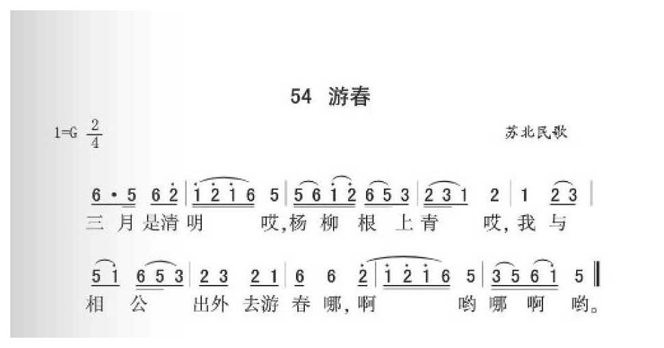 苏北民歌《游春》简谱