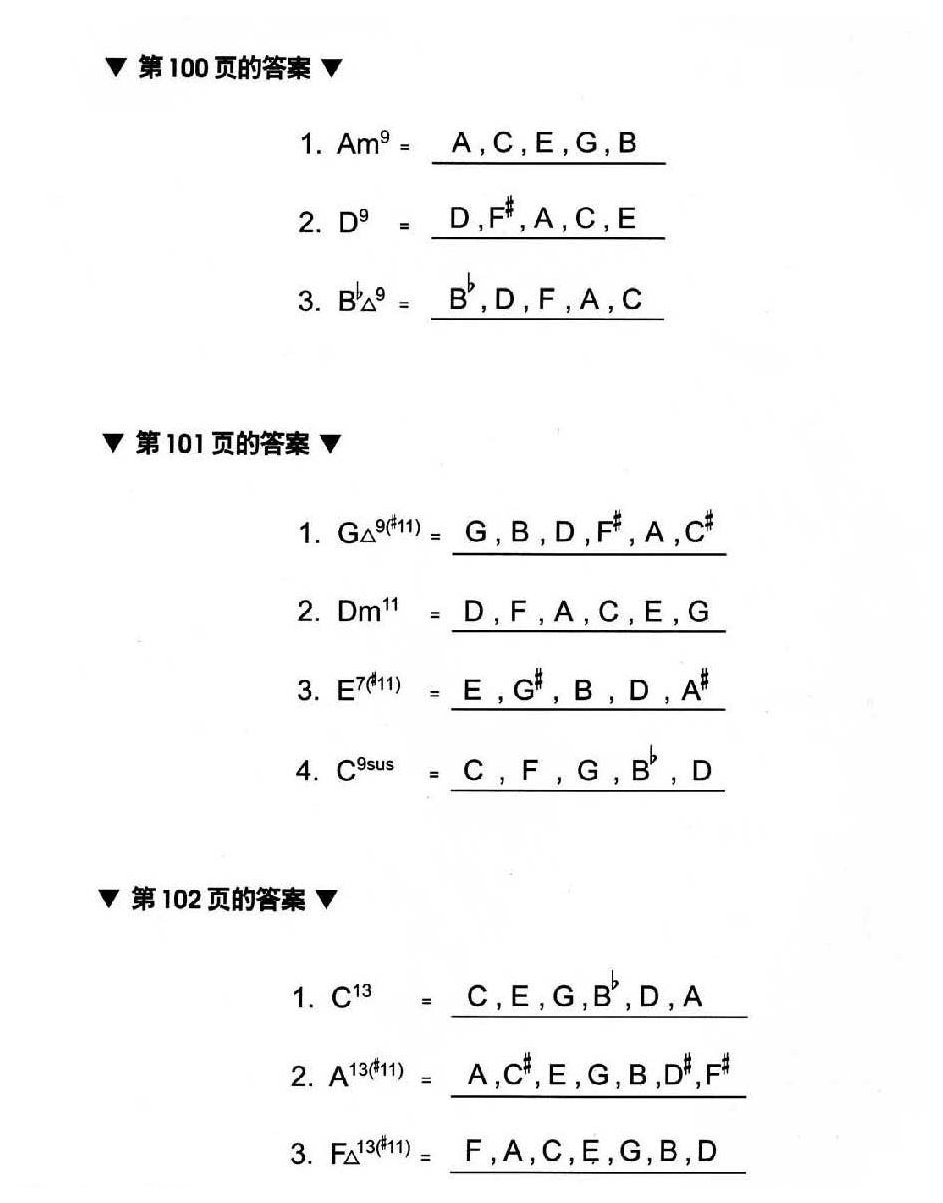 摸透电贝司基础教程《习题解答》