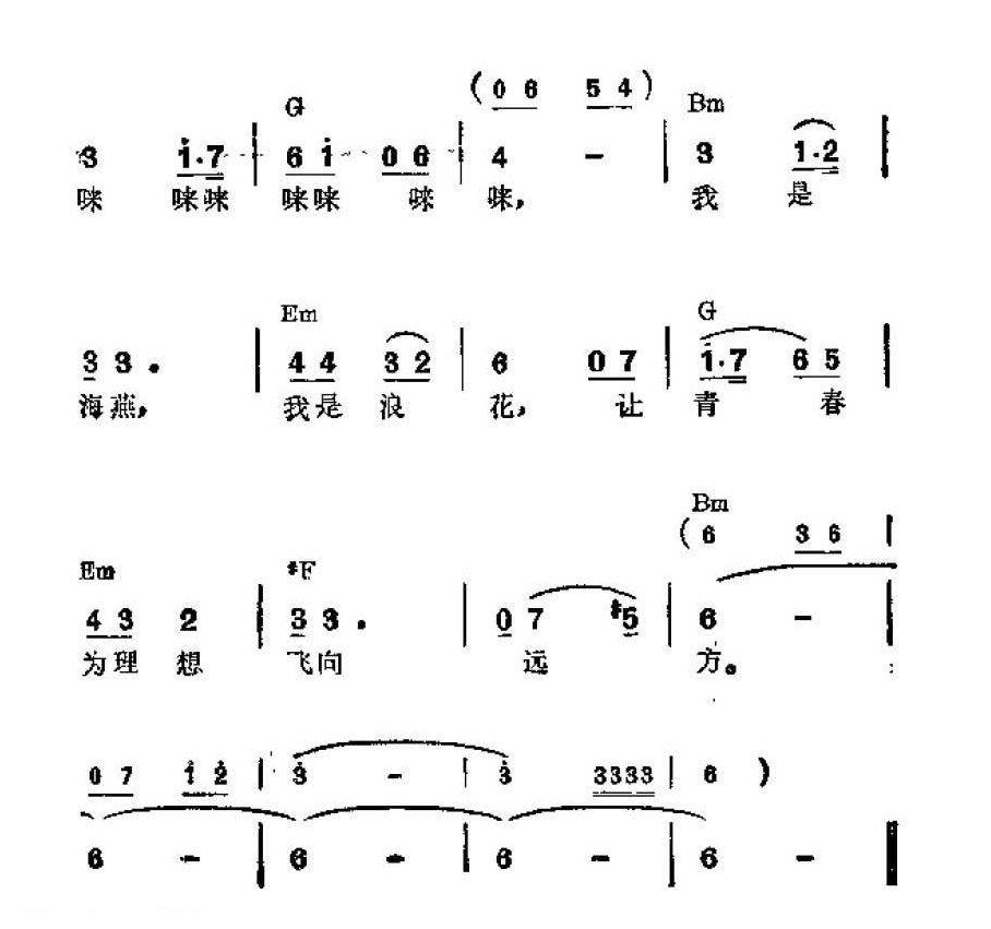 吉他伴奏谱《青春曲》史俊 词/沈传薪 曲