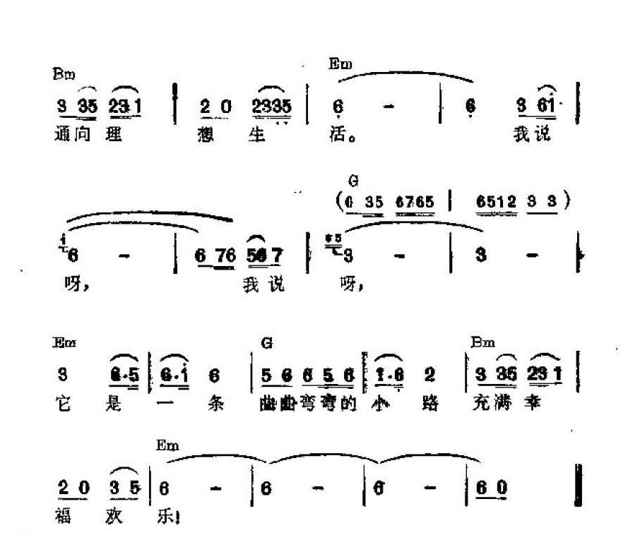 吉他伴奏谱《小路》刘华 词/张乃诚 曲