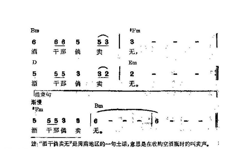 吉他伴奏谱《酒干倘卖无》侯德健 词/曲