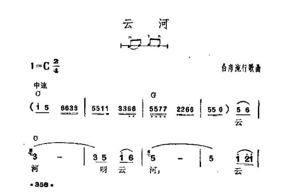 吉他伴奏谱《云河》台湾流行歌曲