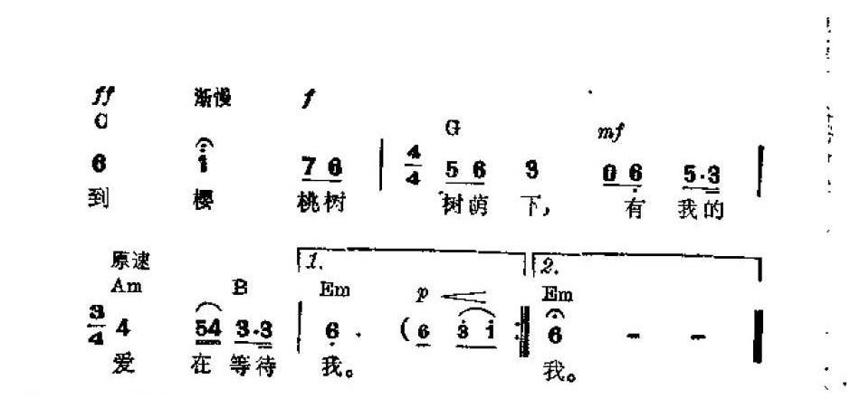 吉他伴奏谱《你唱什么春天的鸟儿》苏 查磋仑柯 词/ 索罗金 曲