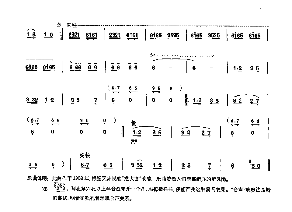 笛子独奏曲《新风赞》刘管乐/编曲