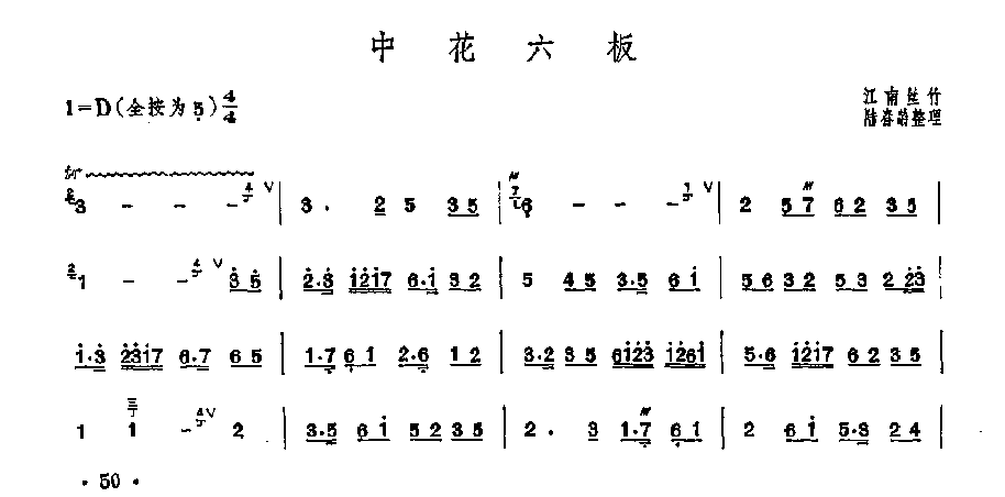 笛子独奏曲《中花六板》江南丝竹