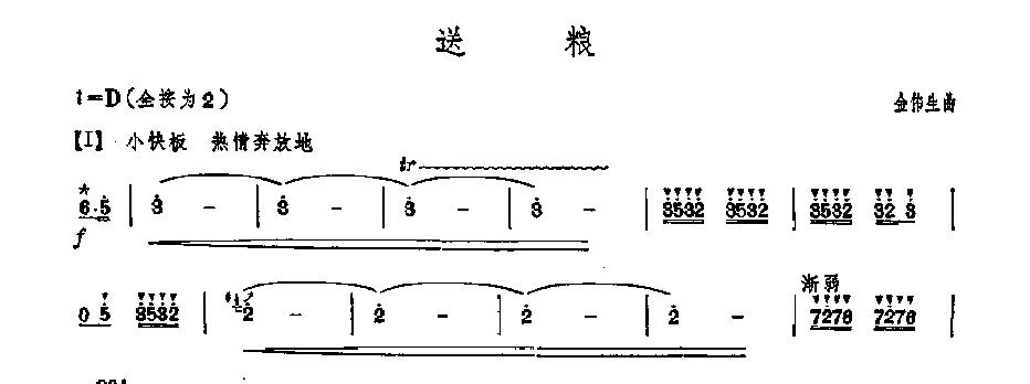 笛子独奏曲《送粮》金伟生/曲