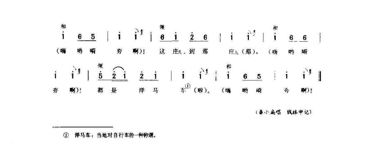 河南民间歌曲简谱/号子《红石峡夯歌》密县