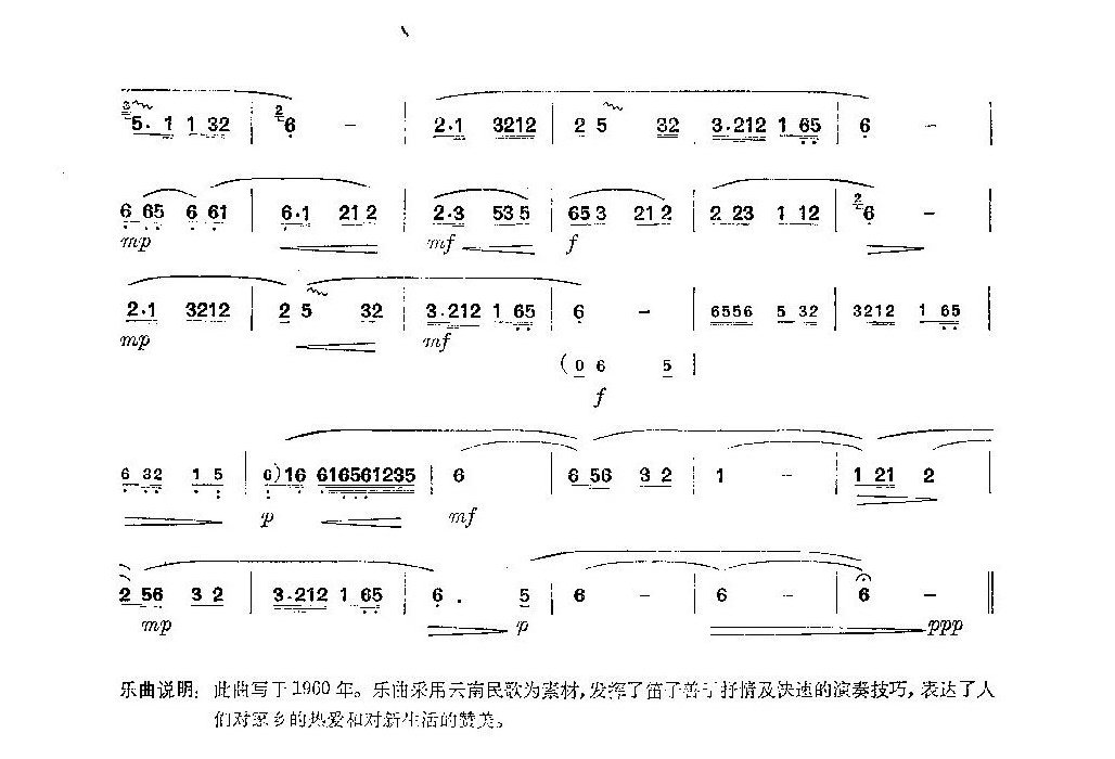 经典竹笛乐曲《云南山歌》顾冠仁曲