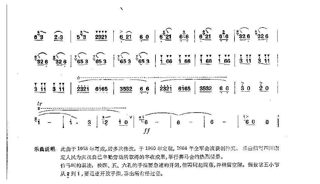 经典竹笛乐曲《赛马会上》胡结续曲