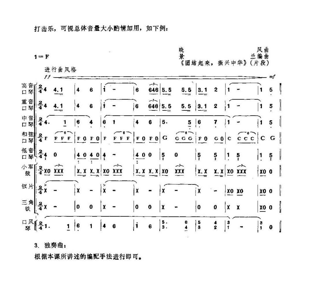 口琴曲的编配知识与技巧