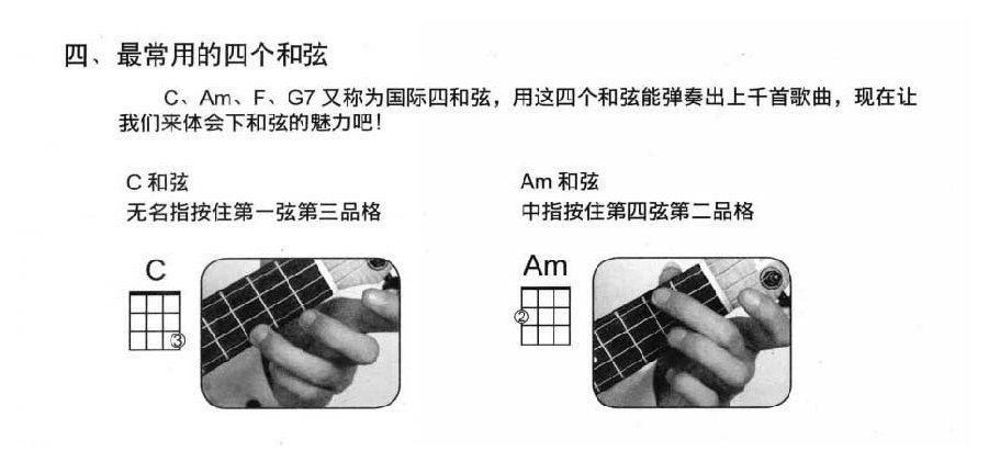 Ukulele最常用的四个和弦