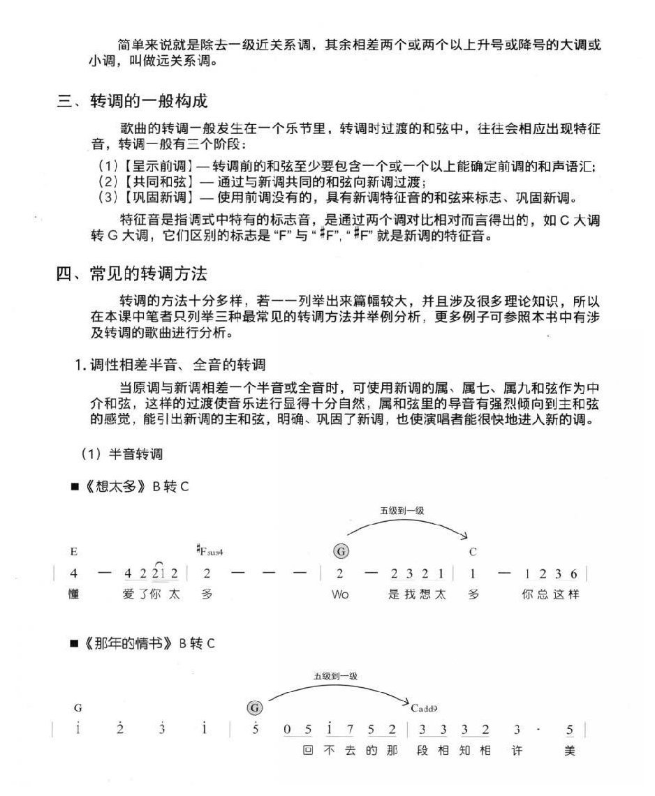 尤克里里转调 近关系调与远关系调