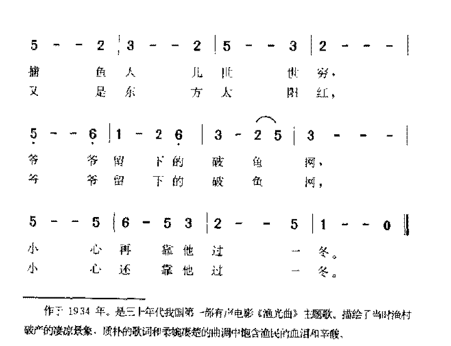 中国金曲《渔光曲》任光谱曲